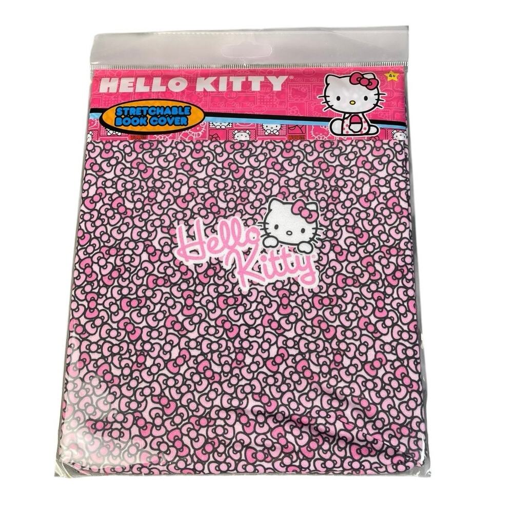 NWT Sanrio Hello Kitty Stretchable Fabric Book Cover Designed Books 8.5” x 11”